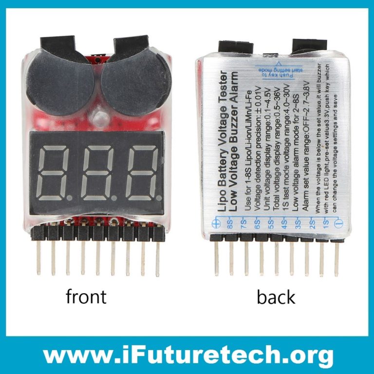 LIPO/LIION/FE BATTERY VOLTAGE 2IN1 TESTER LOW VOLTAGE BUZZER ALARM