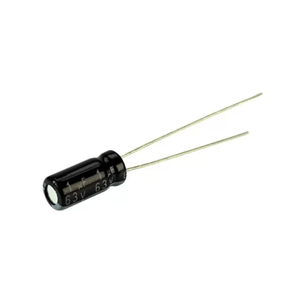 1uF 63V Through Hole Radial Electrolytic Capacitor