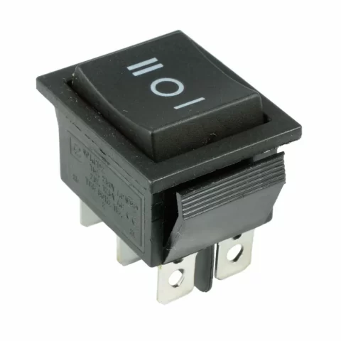 6 Pin 16A 250V DPDT Momentary Spring Action Rocker Switch