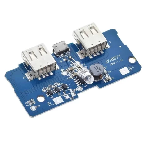 Dual Micro USB 3.7v to 5v 2A Power Bank Charging Module.