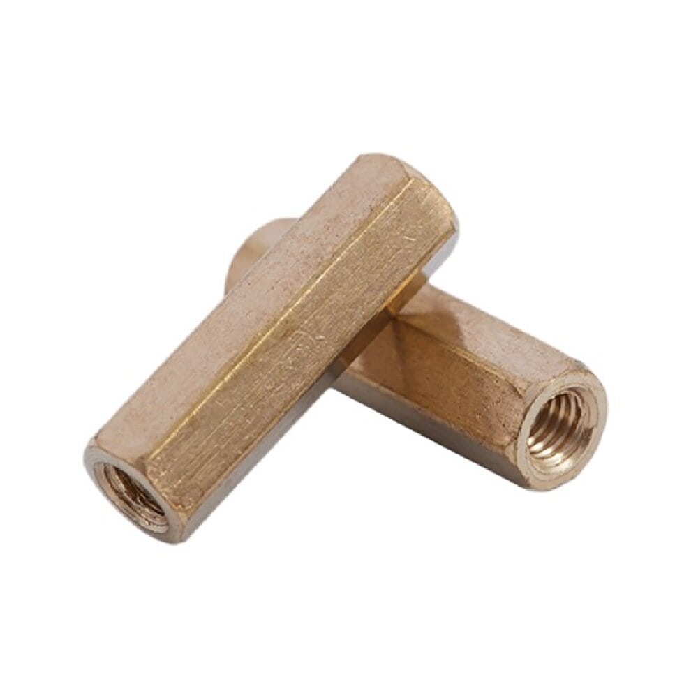 RAW BRASS SPACER 30MM LONG 10mm CLEAR BORE TO FIT OVER M10x1