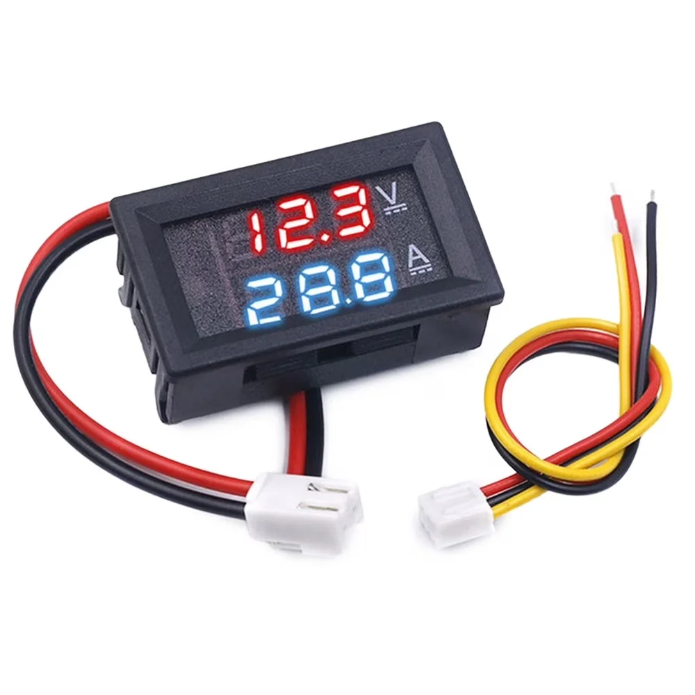 DC 0-100V 10A Digital Voltmeter Ammeter – Dual LED Display, 0.56