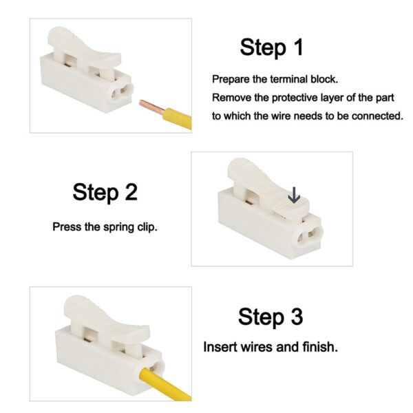 Two Terminal Steps CH-3 Quick Connector Cable Clamp Terminal Block - iFuture Technology