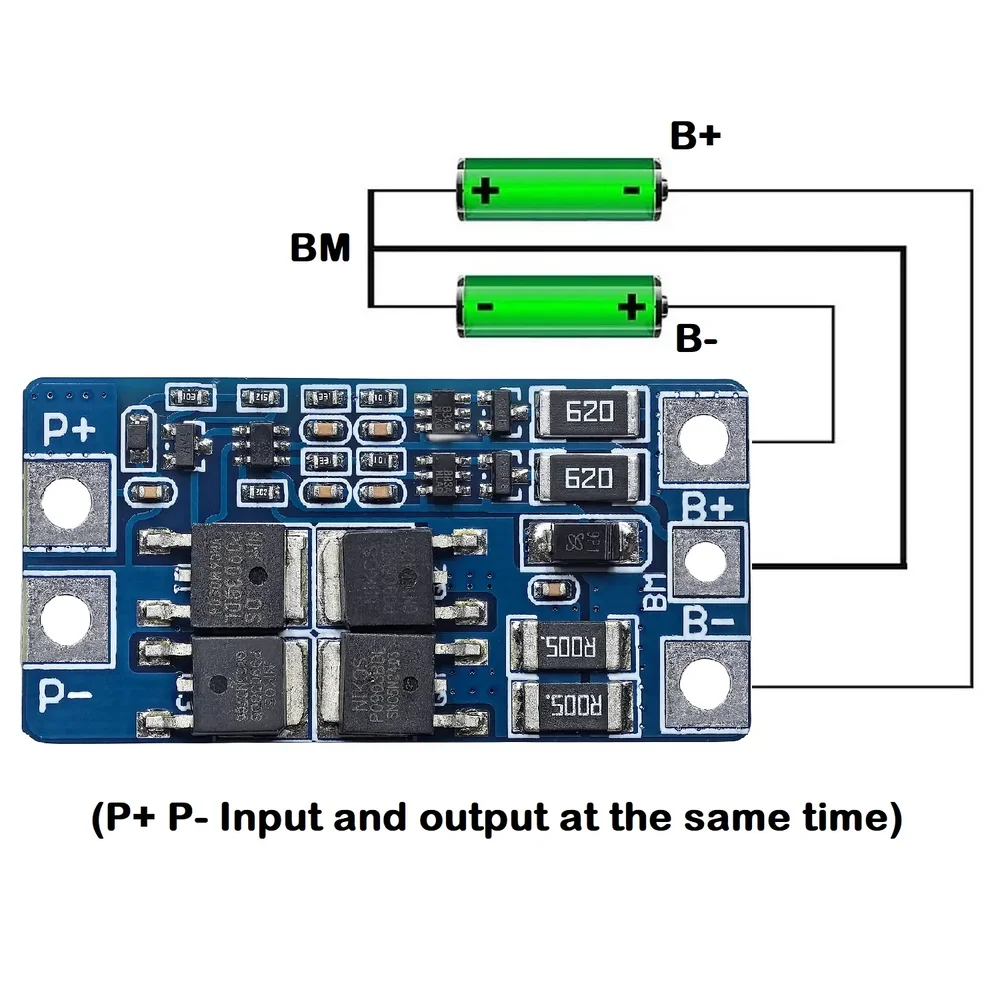 thumbnail image 2 of 2S 10A Li-ion 18650 Battery BMS Protection PCB Board With Balance - 7.4V 8.4V 2 of 2