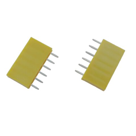6PX1 BERG STRIP FEMALE PIN HEADER - 2.54MM - Yellow