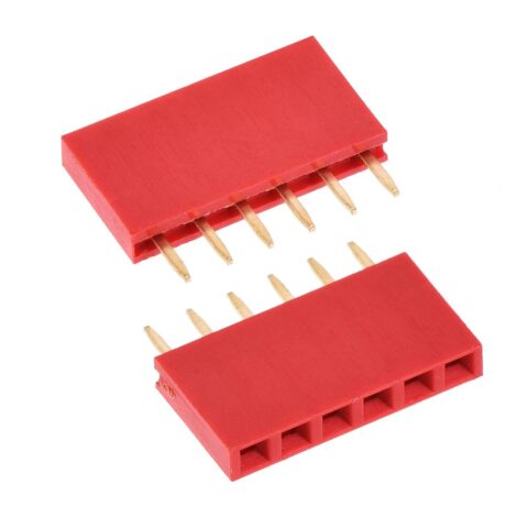 6PX1 BERG STRIP FEMALE PIN HEADER - 2.54MM - RED