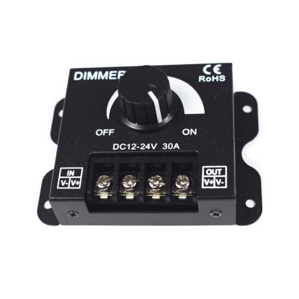 LED Dimmer 12V/24V 30A Brightness Adjustable Regulator