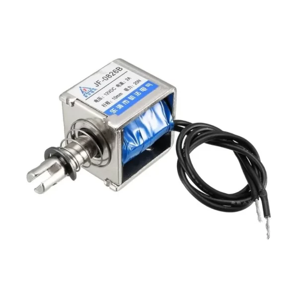 JF-0826B DC 12V 20N 10mm Stroke Push-Pull Type DC Solenoid Electromagnet