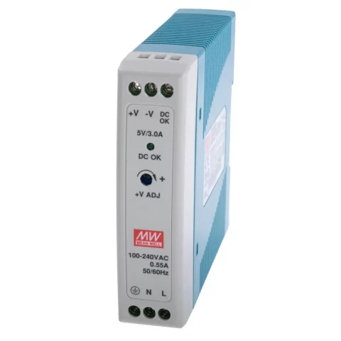 MDR-20-5 Industrial DIN Rail Mount Power Supply 5V 3A 15W