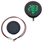 DC 4-100V Round LED Digital Voltmeter Display - Green