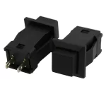 DS-429A 10mm 2PIN Self-locking Square Push Button - Black