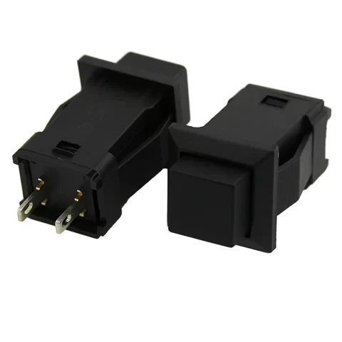 DS-429A 10mm 2PIN Self-locking Square Push Button - Black