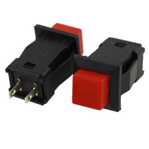 DS-429A 10mm 2PIN Self-locking Square Push Button - Red