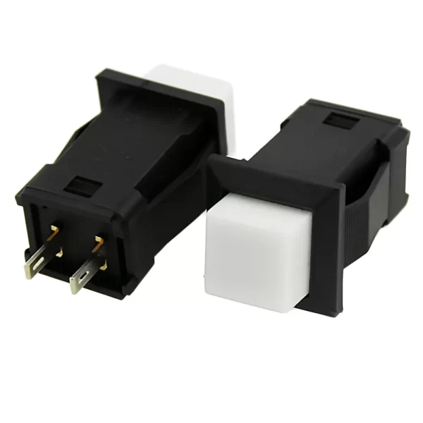 DS-429B 10MM 2PIN Self-Reset Square Push Button - White
