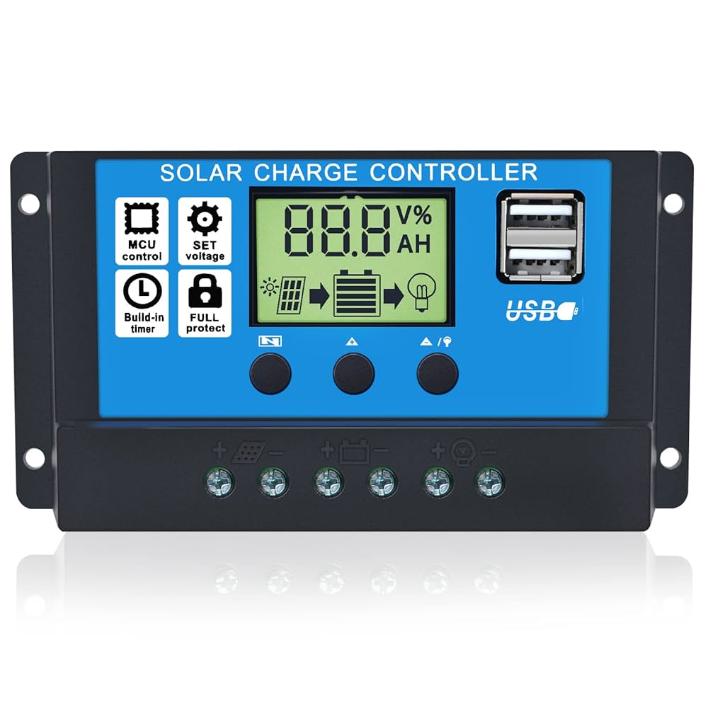 12V/24V 10A PWM Solar Charge Controller