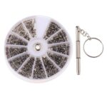 600pcs Copper Nickel Plated Round Glasses Screw Nut Kit