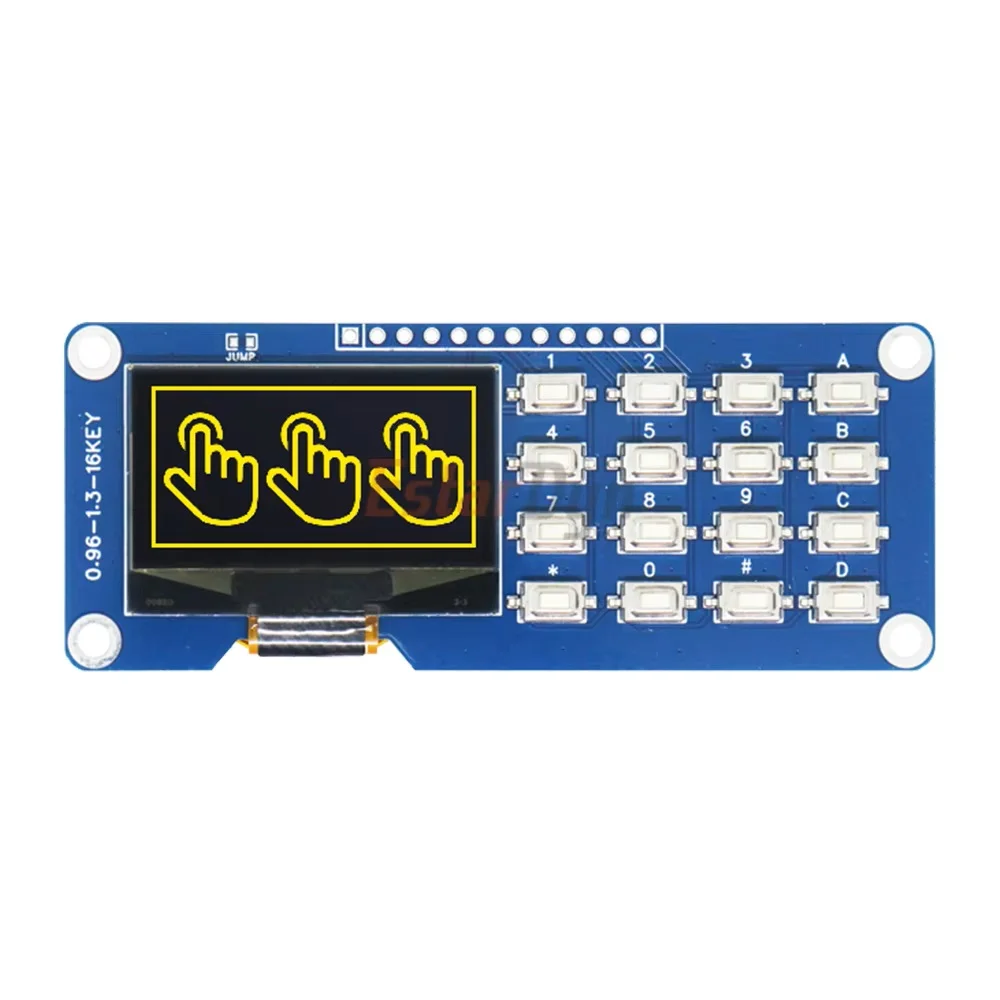 1.3 Inch OLED Display Module 16-KEY Yellow Keyboard SH1116 128x64 I2C Interface